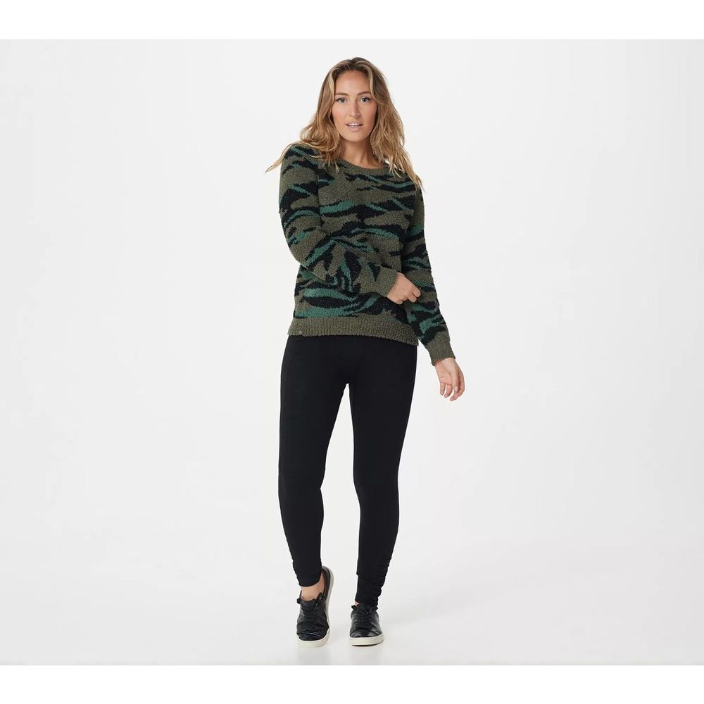 Barefoot Dreams CozyChic Seaside Crew-Neck Pullover Camo Size Small - Picture 5 of 10